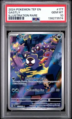 Pokemon Gastly TEF Temporal Forces Illustration Rare #177 PSA 10 Gem Mint S&V - Image 1