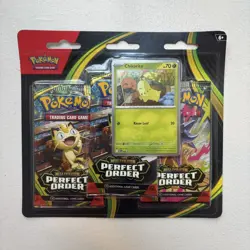 🔥 Pokemon TCG Perfect Order 3PK Blister Chikorita Promo Mega Evolution SEALED - Image 1