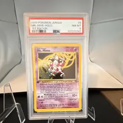 Pokemon TCG Mr. Mime Jungle 06/64 Holo Rare 1st Edition PSA 8 Basic 40 HP - Image 1