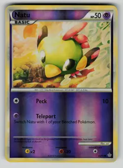 Natu 55/95 Common HGSS Unleashed Pokemon Reverse Holo NM - Image 1