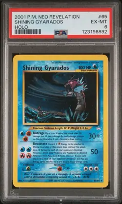 2001 Pokemon Neo Revelation Shining Gyarados Holo #65 PSA 6 EX-MT - Image 1