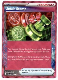 Unfair Stamp 165/167 Pokemon TCG S&V Twilight Masquerade Ace Spec MINT NM - Image 1