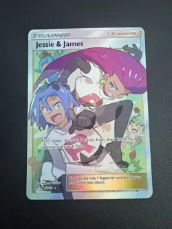 POKEMON TCG JESSIE AND JAMES 68/68 S&M HIDDEN FATES FULL ART UR!! - Image 1