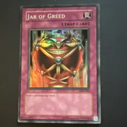 Yu-Gi-Oh! Jar of Greed Labyrinth of Nightmare Super Rare Trap LON-047 Unlimited… - Image 1