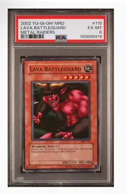 PSA 6 EX-MT 2002 YU-GI-OH! MRD-METAL RAIDERS #115 LAVA BATTLEGUARD - Image 1