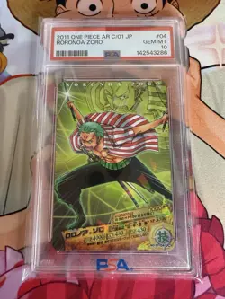 PSA 10 GEM MINT BANDAI ONE PIECE RORONOA ZORO AR CARDDASS FORMATION - Image 1