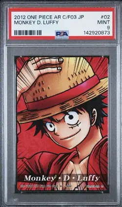 PSA9 2012 CARDDASS ONE PIECE JAPANESE AR CARDDASS FORMATION 0302 MONKEY D. LUFFY - Image 1