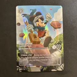 Lorcana Mickey Mouse Inspirational Warrior ENCHANTED RARE Card 221/204 #1 - Image 1