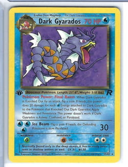 2000 POKEMON TEAM ROCKET DARK GYARADOS 1ST EDITION CARD 25/82 NON-HOLO - LP - Image 1