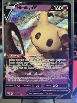 Mimikyu V 062/163 SWSH05: Battle Styles Pokemon Card TCG NM Free Shipping - Image 1