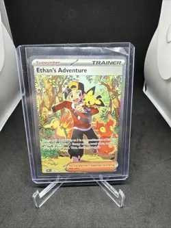 Pokemon TCG Destined Rivals Ethan's Adventure Full Art Trainer Card 236/182 - Image 1