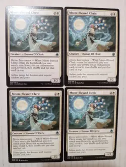 4X Moon-Blessed Cleric 26 U AFR Adventures in the Forgotten Realms NM MTG X4 - Image 1