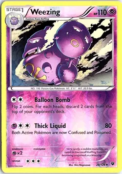 Weezing XY - Fates Collide 28/124 LP Reverse Foil Pokemon - Image 1