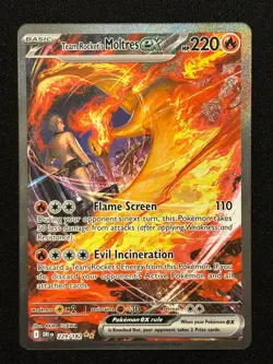 Pokemon TCG Team Rockets Moltres EX Card 229/182 Destined Rivals - Image 1