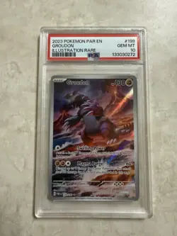 Pokemon Groudon 199/182 SV04: Paradox Rift Illustration Rare Holo PSA 10 - Image 1