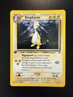 Ampharos 1st Edition Neo Genesis 2000 Pokemon 1/111 Holo Rare - Image 1