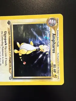Ampharos 1st Edition Neo Genesis 2000 Pokemon 1/111 Holo Rare - Image 3