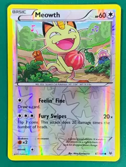 Meowth 67/108 Common Reverse Holo XY Roaring Skies Pokemon TCG - Image 1