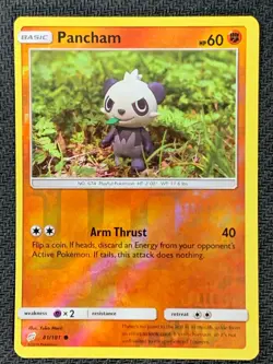 Pancham 81/181 Common Reverse Holo SM Team Up Pokemon TCG - Image 1