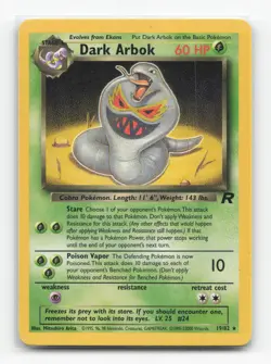 Pokemon TCG - Dark Arbok 19/82 Lightly Played Rare Team Rocket Unlimited - Image 1