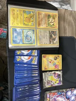 Pokemon Card Collection 500+ Cards 3 Jumbo Card With The Smaller Ones And Binder - Image 1