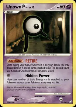 UNOWN [R] 77/146 UNCOMMON LEGENDS AWAKENED POKEMON LP - Image 1