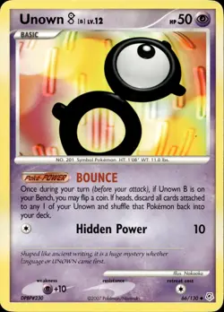 UNOWN [B] 66/130 UNCOMMON DIAMOND & PEARL POKEMON MP - Image 1