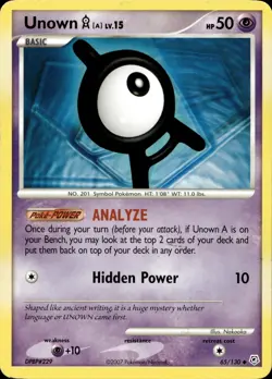 UNOWN [A] 65/130 UNCOMMON DIAMOND & PEARL POKEMON MP - Image 1