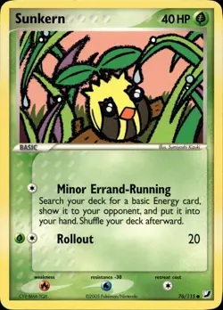 SUNKERN 76/115 COMMON UNSEEN FORCES POKEMON MP - Image 1