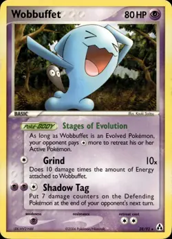 WOBBUFFET 28/92 RARE LEGEND MAKER POKEMON MP - Image 1