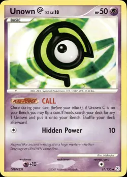 UNOWN [C] 67/130 UNCOMMON DIAMOND & PEARL POKEMON MP - Image 1