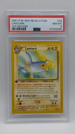 Pokemon 1st Edition Neo Revelation Lanturn 32/64 PSA 8! - Image 1