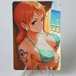 6×One Piece Doujin Card GGY series Goddess Stroy Waifu Custom DIY Holo - Image 2