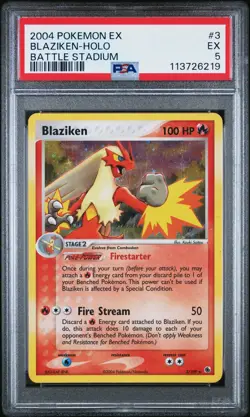 2004 Pokemon Ex Battle Stadium #3 Blaziken Holo PSA 5 - Image 1