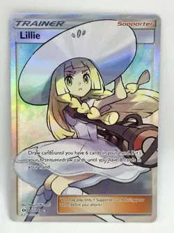 Lillie 147/149 Ultra Rare Full Art Holo Pokemon Sun & Moon Base Set Trainer NM - Image 1
