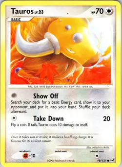 Tauros 98/127 Platinum Pokemon TCG NM Normal - Image 1