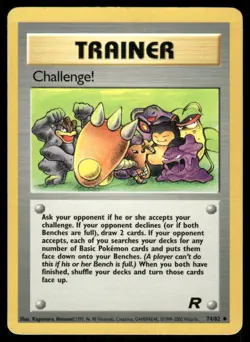 Pokemon Cards Challenge! 74/82 Unlimited WOTC Team Rocket Uncommon MP - Image 1