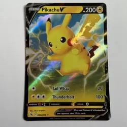 Pokemon TCG Pikachu V 086/264 SWSH Fusion Strike Half Art Card Pack Fresh / NM - Image 1