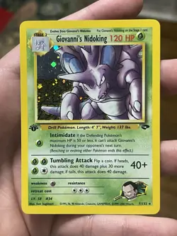 Pokemon Card - Giovanni's Nidoking 1st Edition Gym Challenge 7/132 Holo Rare - Image 1