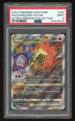 2022 Pokemon Swsh BSP FA Charizard VSTAR #262 Ultra Premium PSA 9 MINT - Image 1