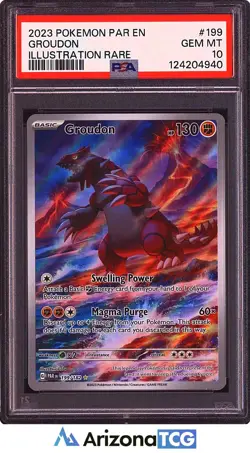 Pokemon 2023 Groudon 199/182 IR Paradox Rift GEM MINT PSA 10 - Image 1