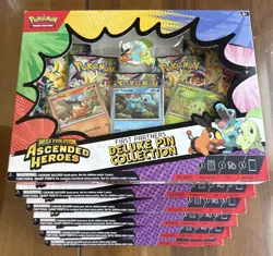 Lot of 6 Pokemon Ascended Heroes First Partners Deluxe Pin Collections - Image 1