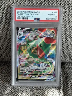 2023 Pokemon SWSH Crown Zenith #101 FA Rayquaza VMax PSA 10 GEM MINT - Image 1