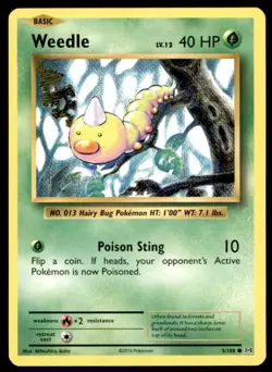 Weedle 5/108 Common Evolutions Pokemon Lightly Played - Image 1
