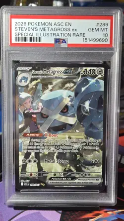 STEVEN'S METAGROSS EX PSA 10 #289 2026 POKEMON ASC SPECIAL ILLUSTRATION RARE - Image 1
