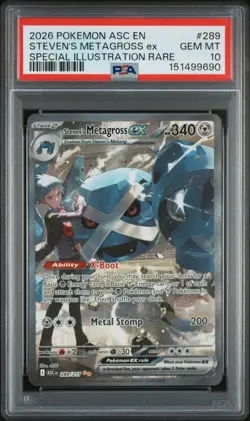STEVEN'S METAGROSS EX PSA 10 #289 2026 POKEMON ASC SPECIAL ILLUSTRATION RARE - Image 3