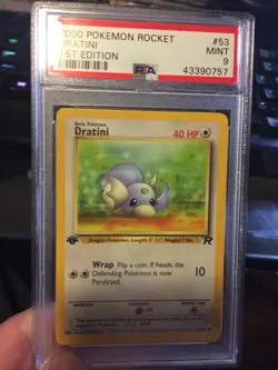 1999 Pokemon Team Rocket ‘ Dratini ' PSA 9 Near Mint - Image 1