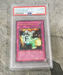 2003 Yugioh Destiny Board PSA Gem Mint 10 Labyrinth Nightmare LON-088 #088 - Image 1