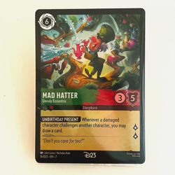 Disney D23 2026 Lorcana MAD HATTER Gold Member Exclusive Card NEW - Image 1