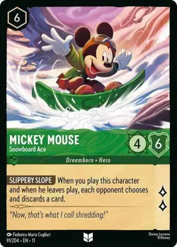 DISNEY LORCANA TCG - Winterspell - Mickey Mouse Snowboard Ace - Uncommon 91/204 - Image 1